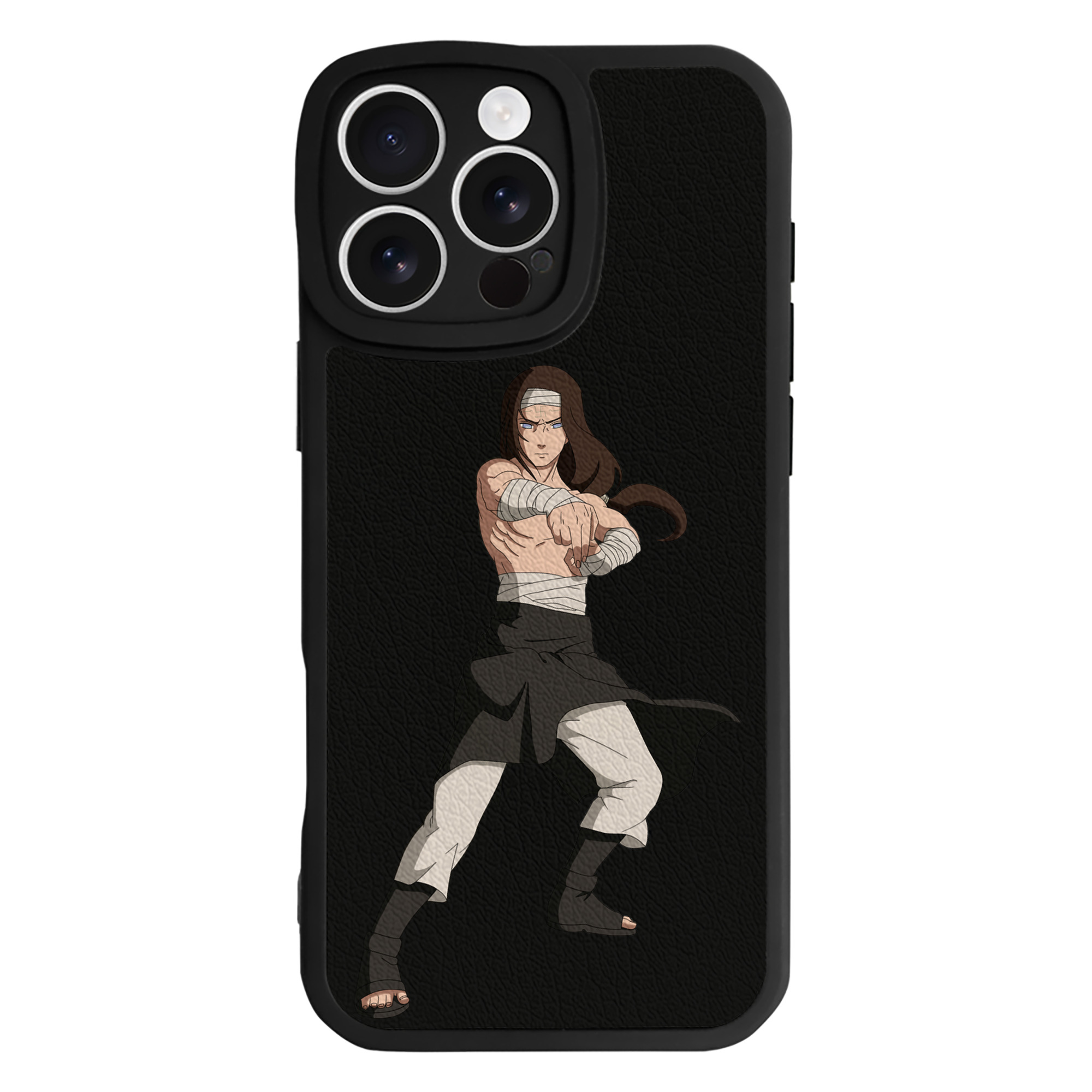 （画像用） NARUTO -ナルト- 日向ネジ Hyūga Neji 【iPhone 16シリーズ対応】シリコンスマホケース（レザー調） 材質：シリコン